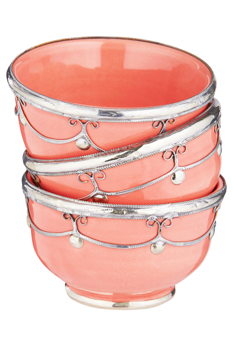 Miranda Rosa Oriental Ceramic Finger Food Bowl, Set of 3