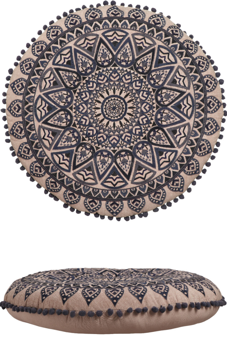 Oriental Floor Cushion, Decorative Seat Cushion, Aziza Black