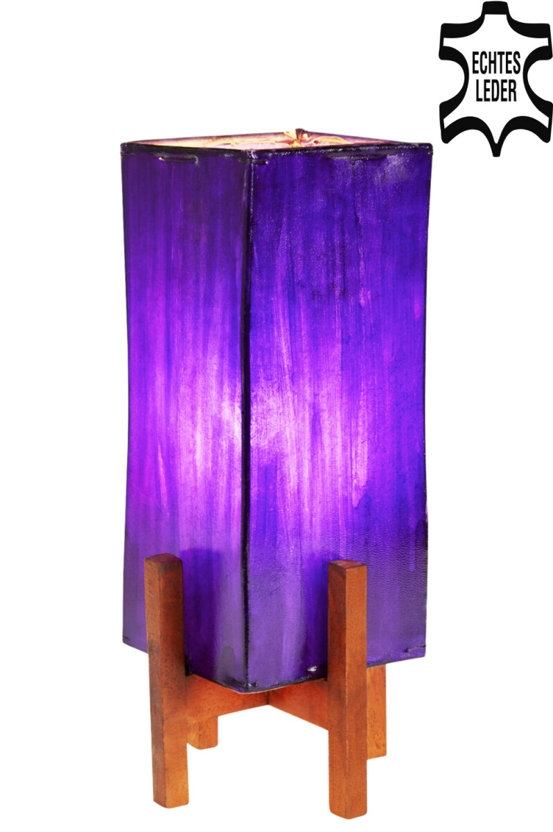 Janka Purple Leather Table Lamp with Dar box