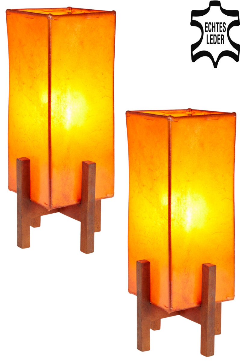 Set of 2 Janka Orange Table Lamps with D box