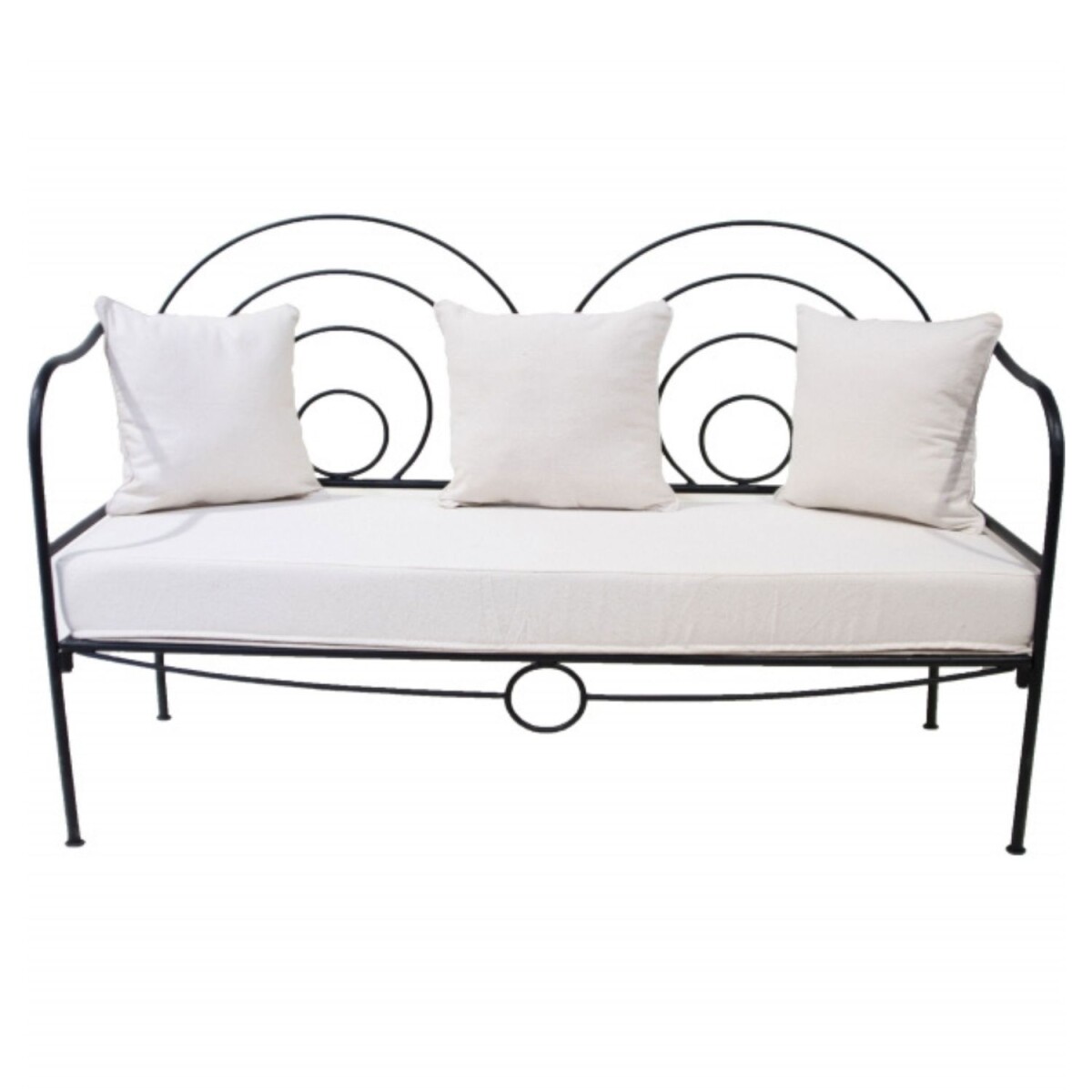 Coruna Folding Iron Sofa, 150 cm | Boho Vintage Garden Sofa