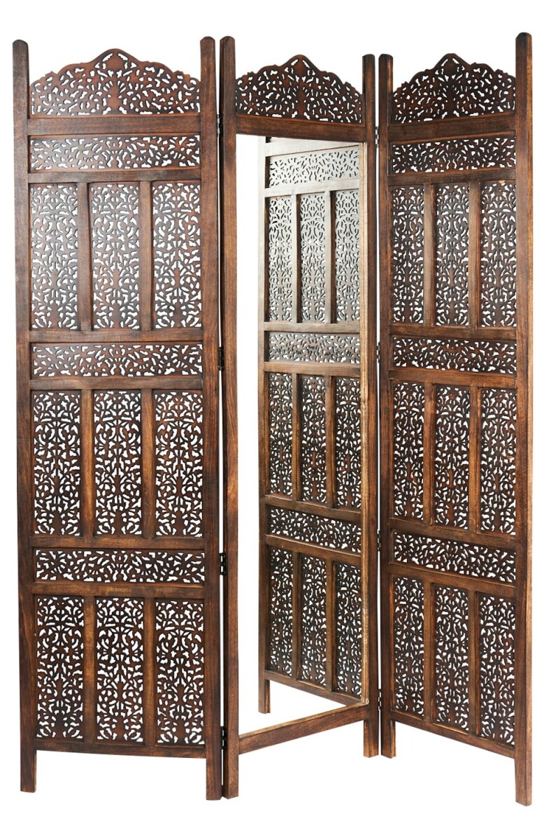 Wooden Mirror Screen Room Divider Oriental Style by Elroi