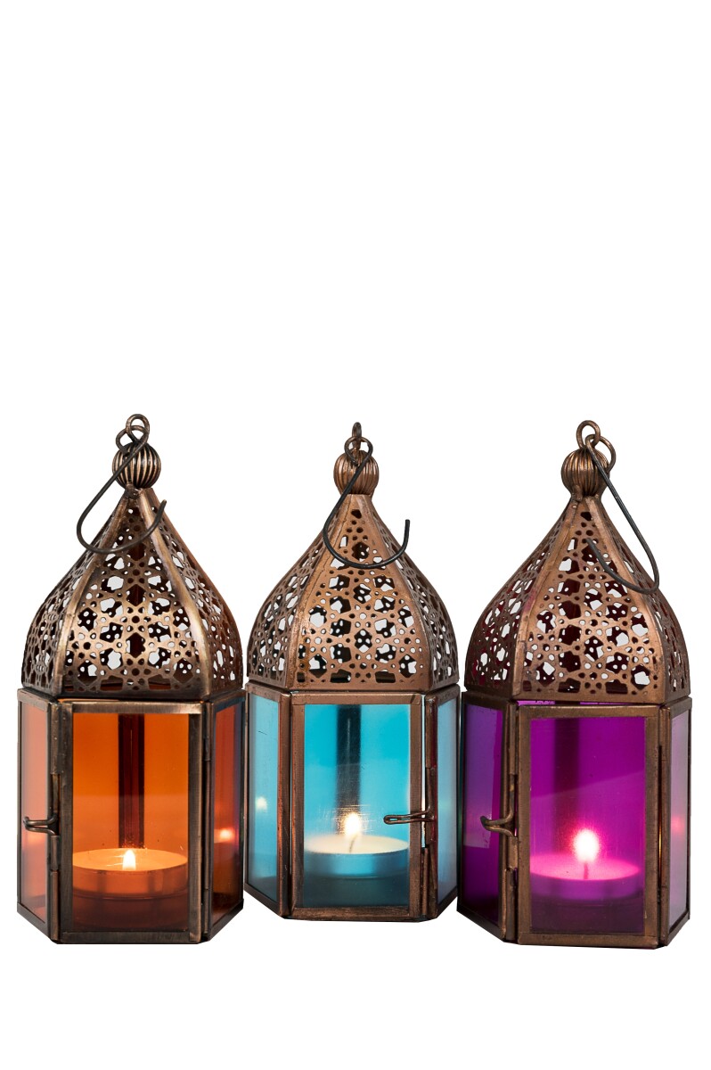Oriental Lanterns, Set of 3: Meena Lantern, Assorted Colors,