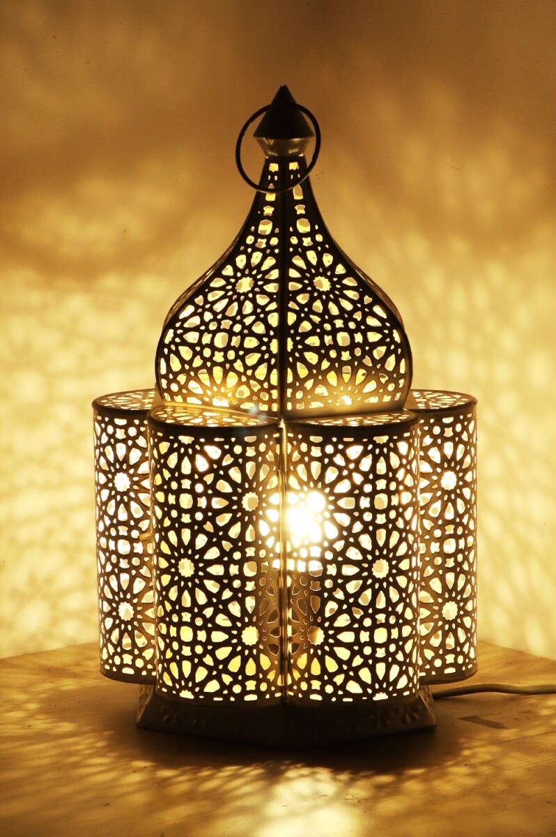 Oriental Table Lamp, Feryal White Bedsid box