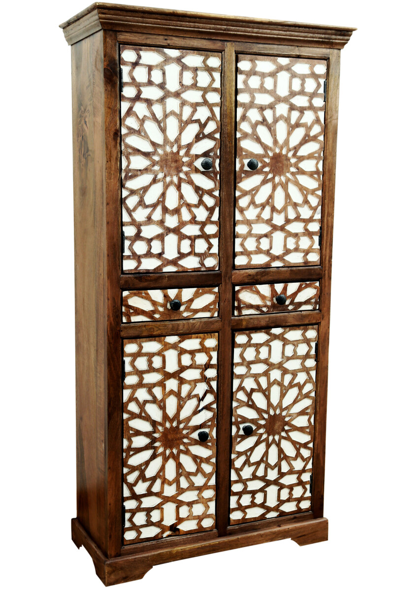Moroccan Hallway Cabinet, Solid Wood, Rabat