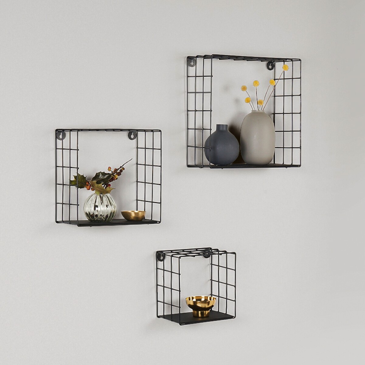 Set of 3 Sidney Metal Wall Shelves