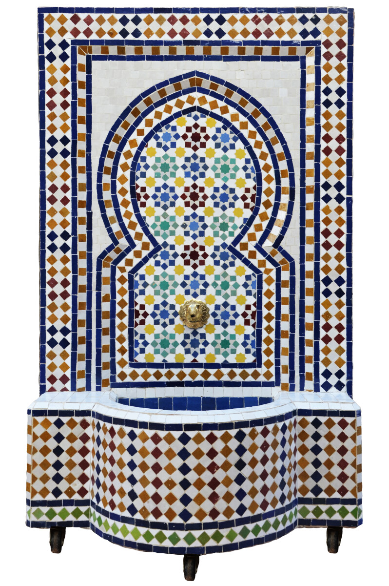 Moroccan Mosaic Garden Fountain, 120 cm | Boho Indoor Founta