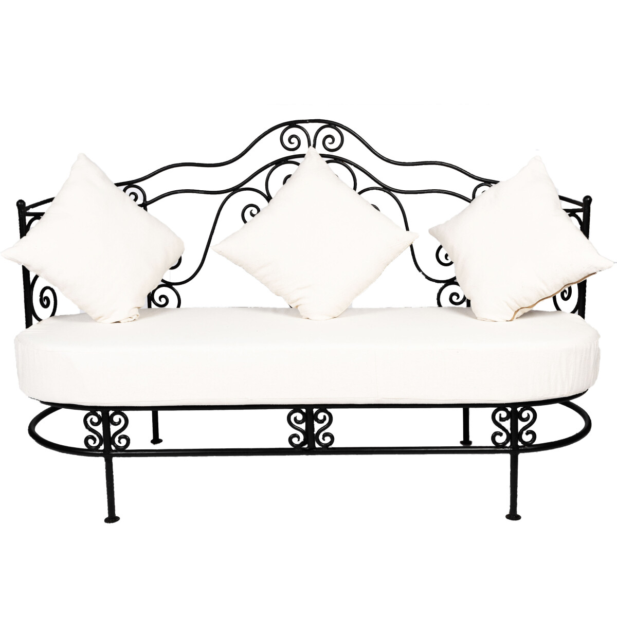 Andalous Mediterranean Iron Garden Sofa, 160 cm Wide | Loung