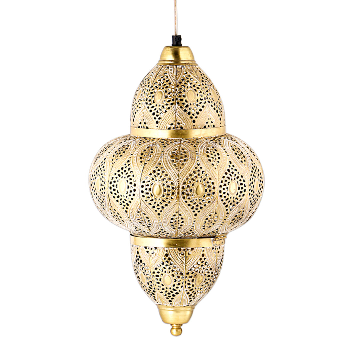 Moroccan Noumi Pendant Light, 42 cm, Shabby White and Gold |