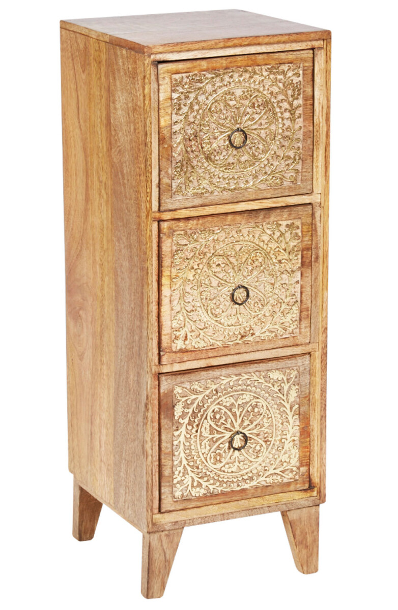 Phone Table | Enkidu Nightstand, Hand-Carved from Solid Wood