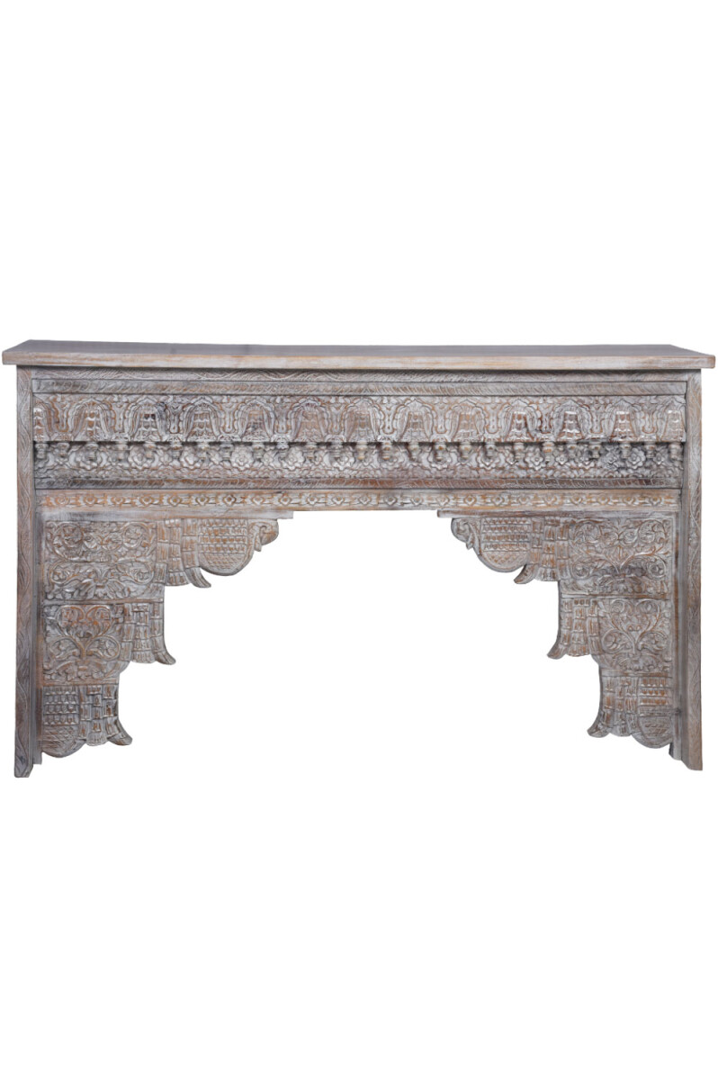 Hadidza Wooden Console Table, White, 150 box