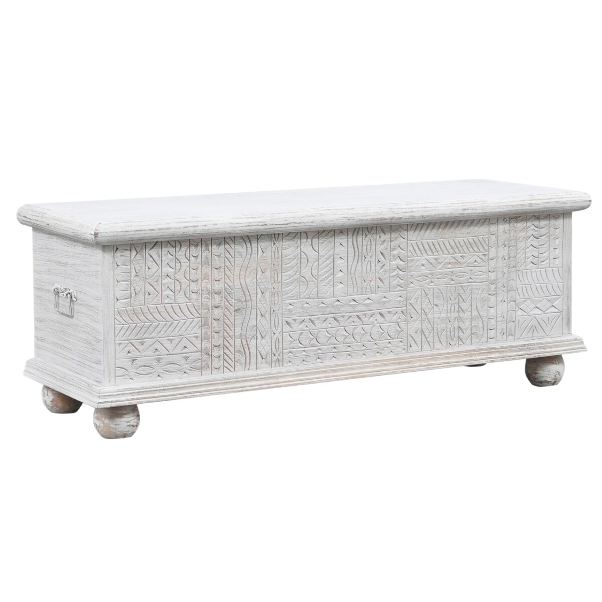 Dayyan Solid Wood Boho Vintage Storage Chest, 116 cm