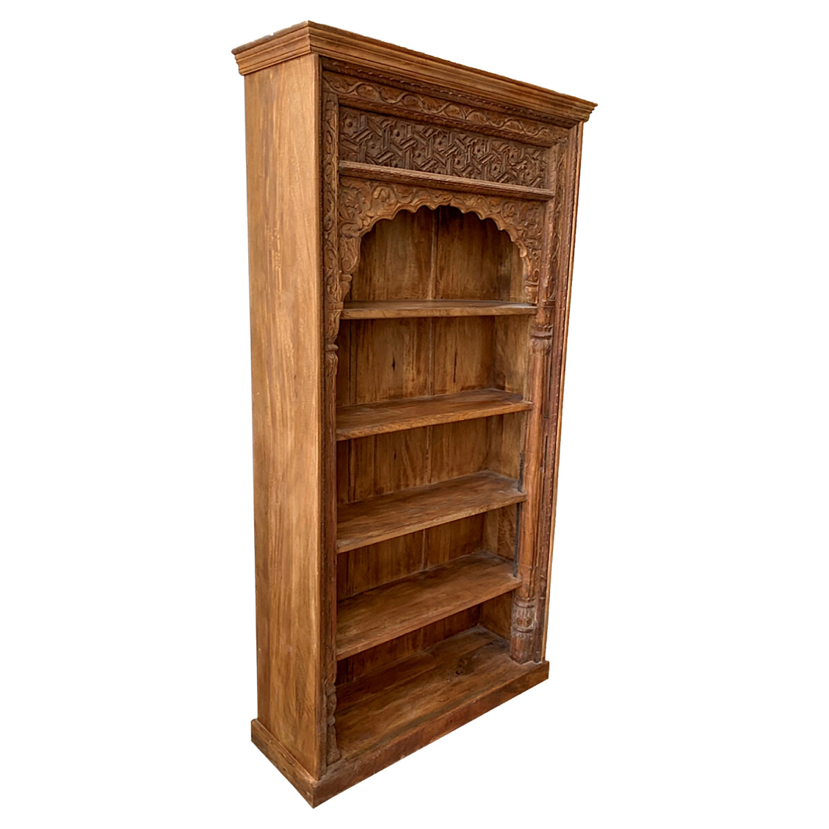 Oriental Vintage Bookshelf, Antique Solid Wood, Model 16