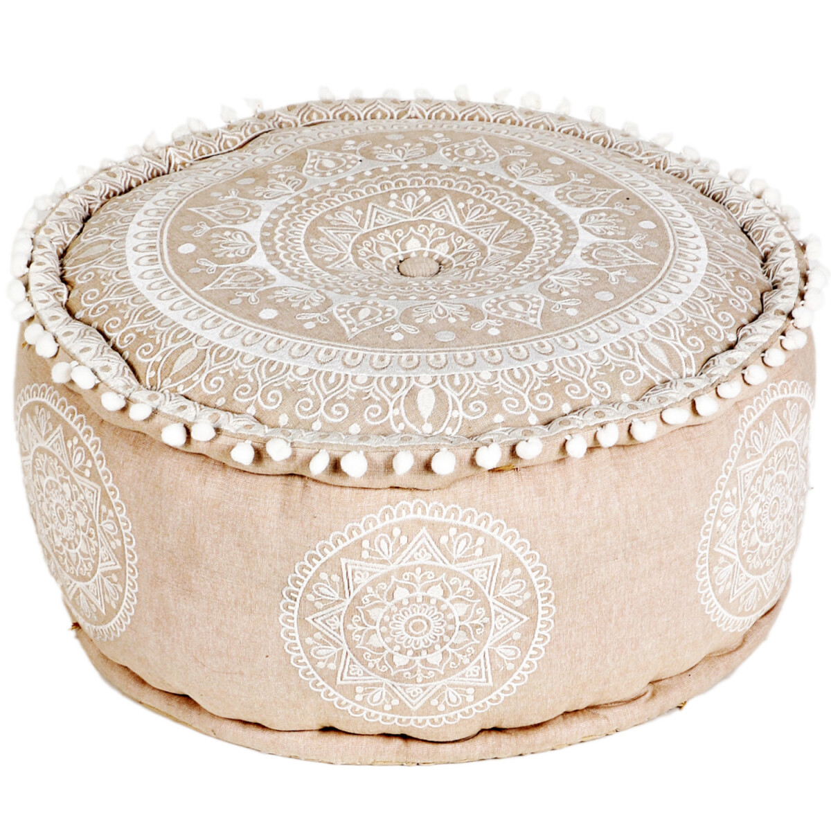 Boho Style Donia Decorative Pouf, 50x25 cm