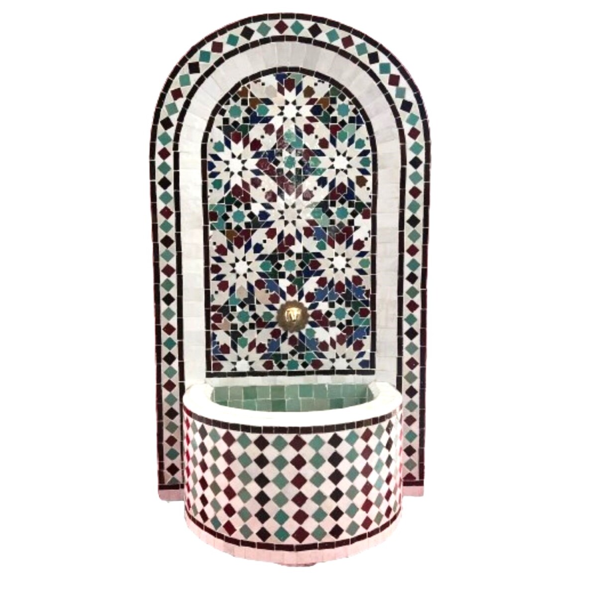 Moroccan Mosaic Garden Fountain 121 cm | Boho Indoor Fountai