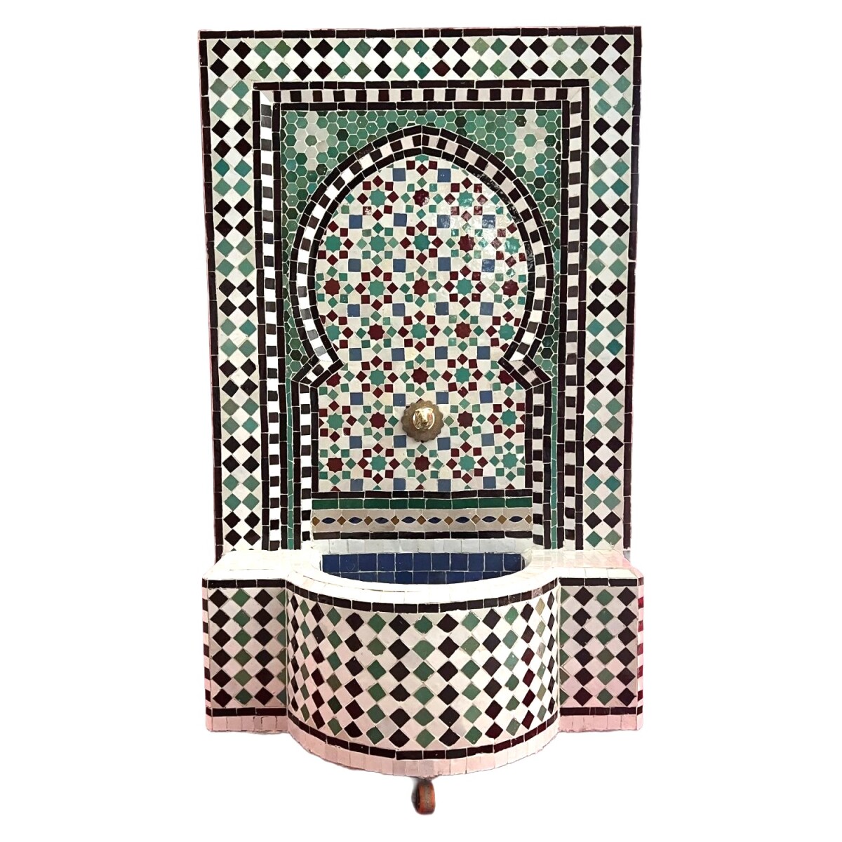 Moroccan Mosaic Garden Fountain, 129 cm | Boho Indoor Founta