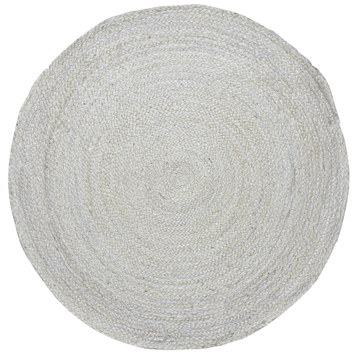 Ethno Boho Decorative Jute Rug Abrila Round 100 cm Cream