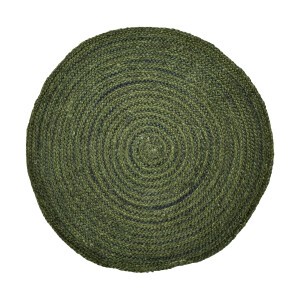 Ethno Boho Decorative Jute Rug Abrila Round 80 cm Green