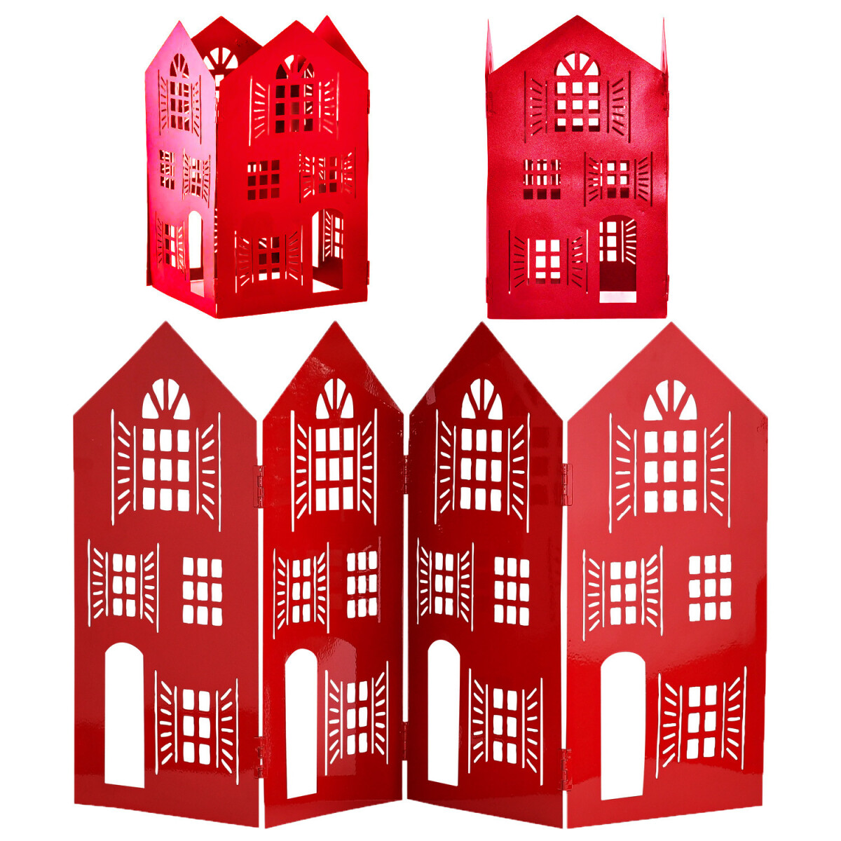 Row of Houses Display Stand Lichthaus Christmas Decoration D