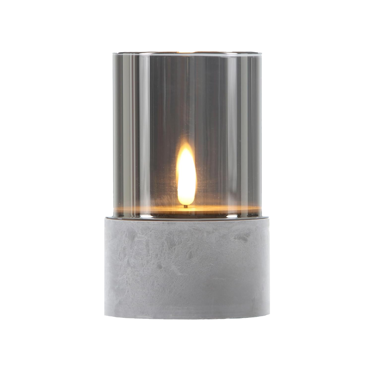 LED Candle in a Glass Lantern, Gray, Kal box