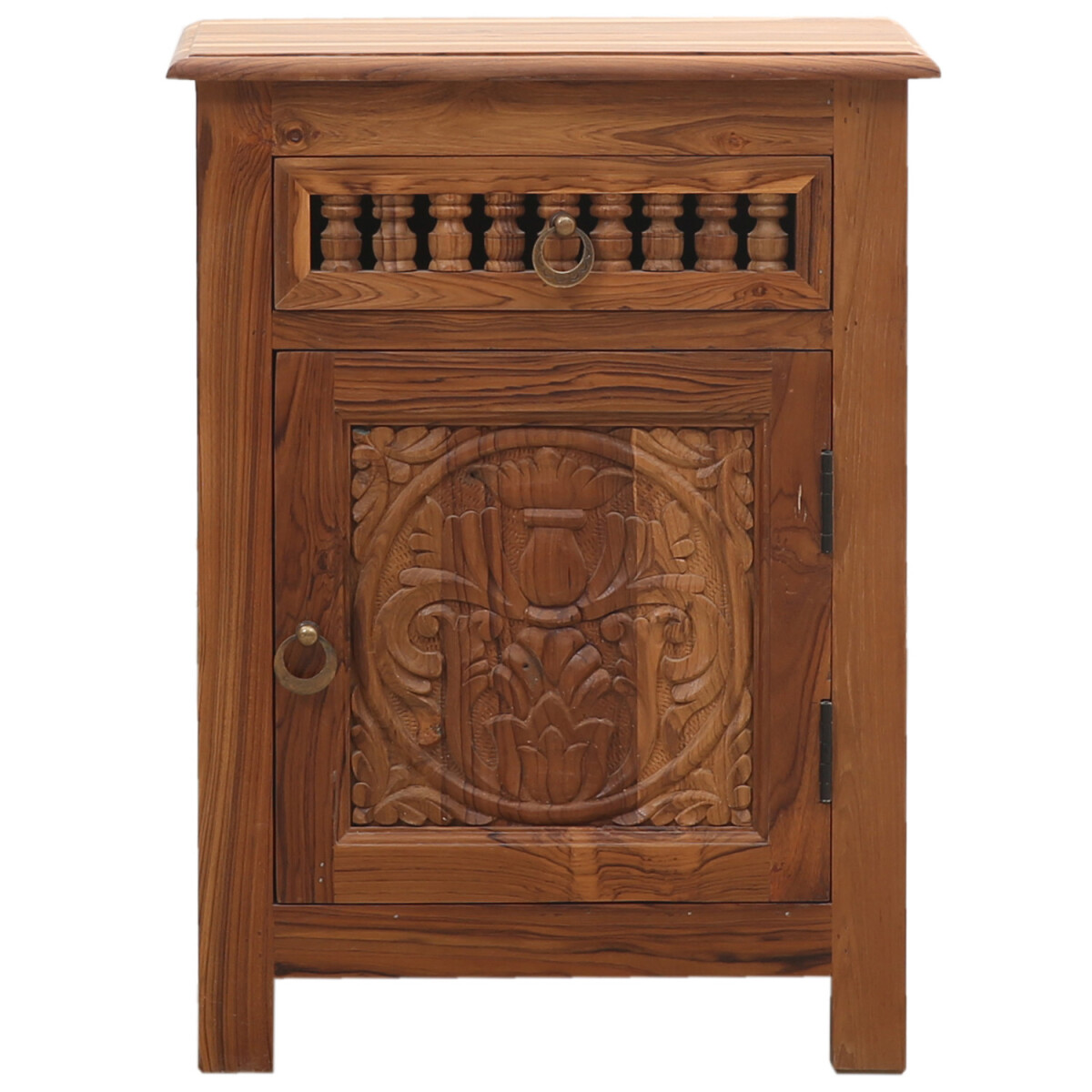Vintage wooden nightstand in sand color box