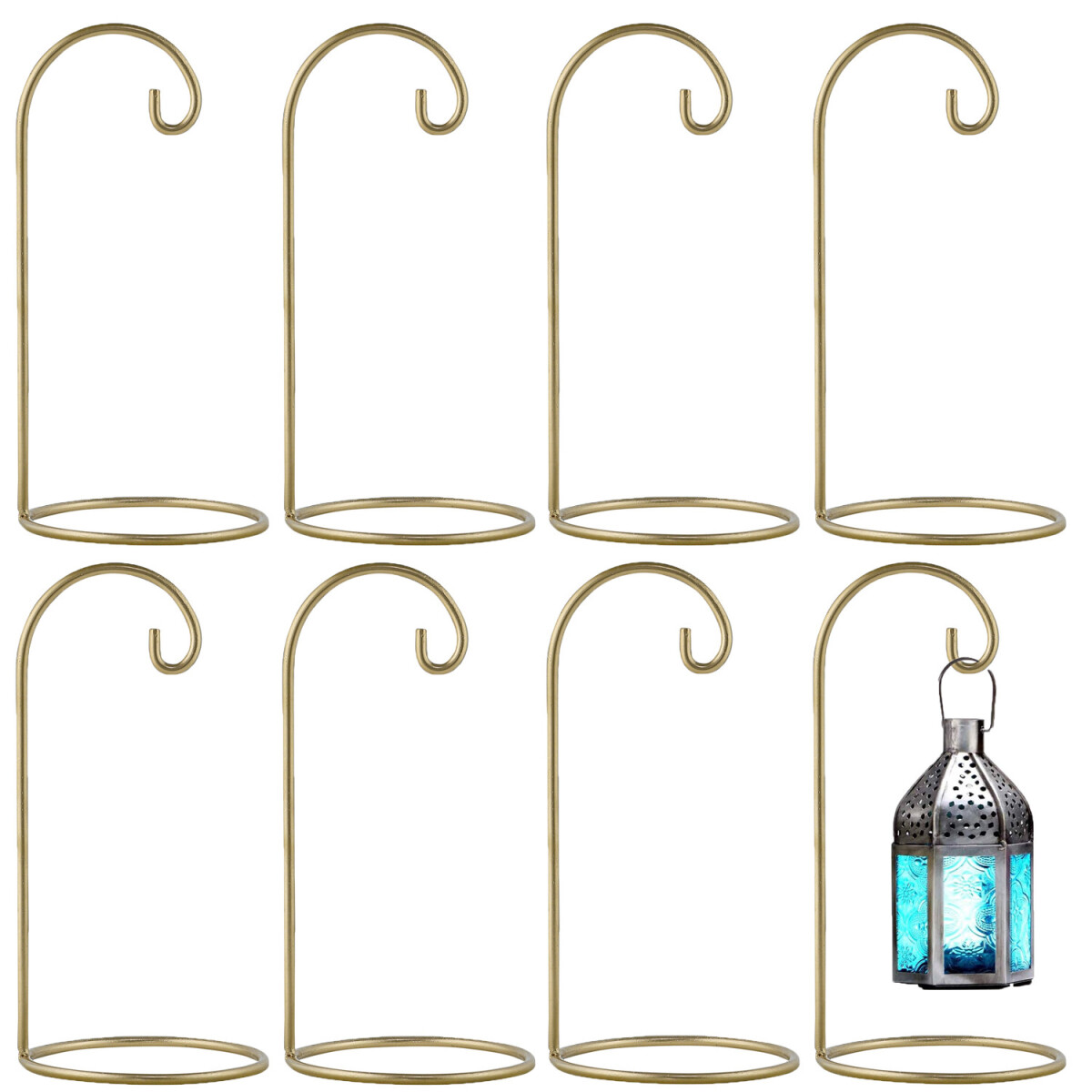Set of 8 Buno Gold Small Lantern Stands