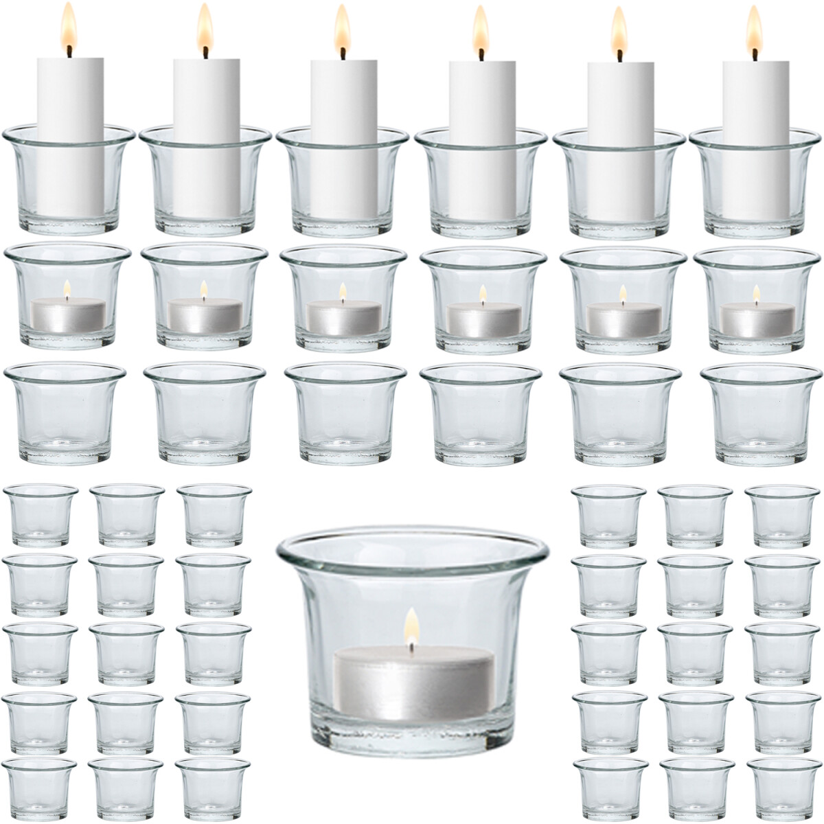 Set of 48 Tealight Jars and Candle Jars by Trefor
