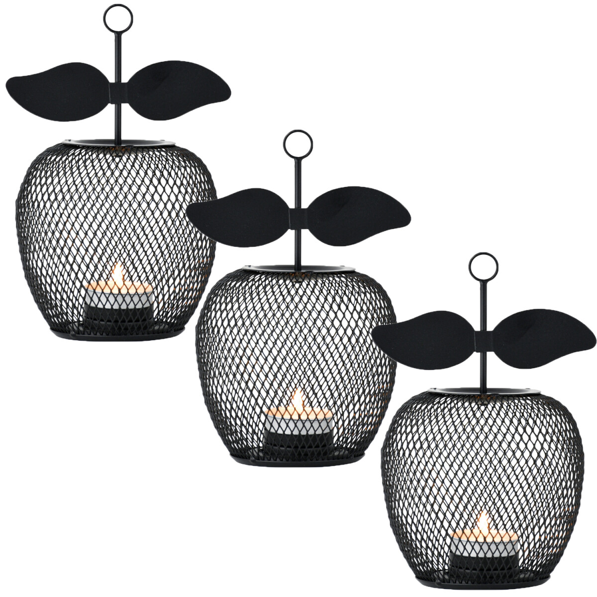 Set of 3 Modern Manzana Tealight Holders box