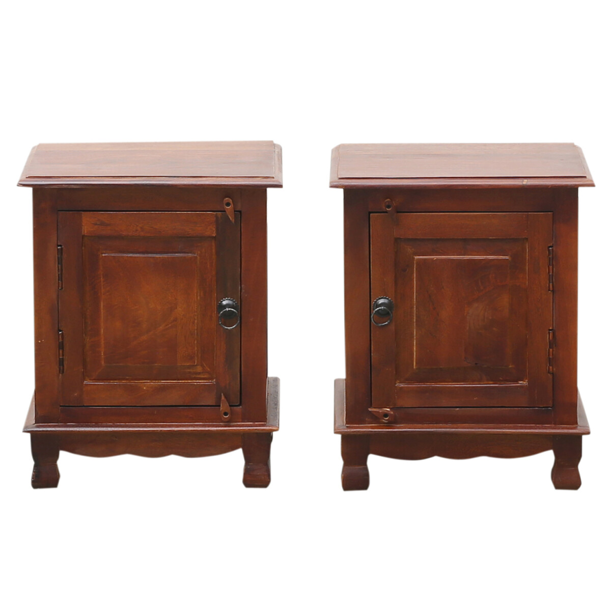 Set of 2 Abigale Nightstands – Solid Wood, 50 cm, Vint