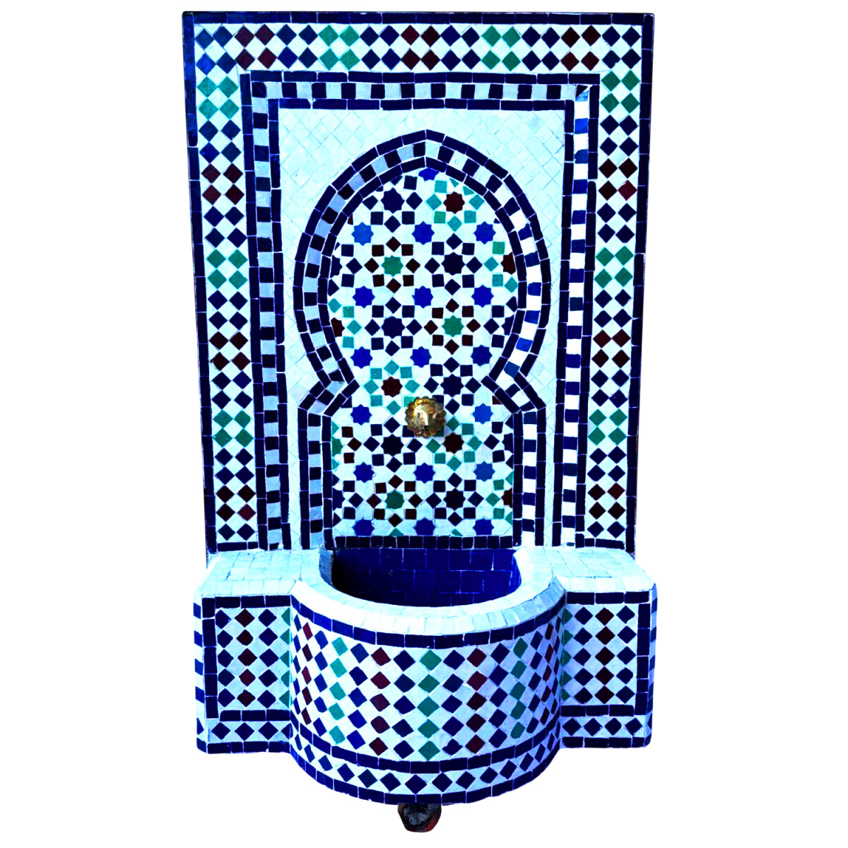 Moroccan Mosaic Garden Fountain, 107 cm | Boho Indoor Founta