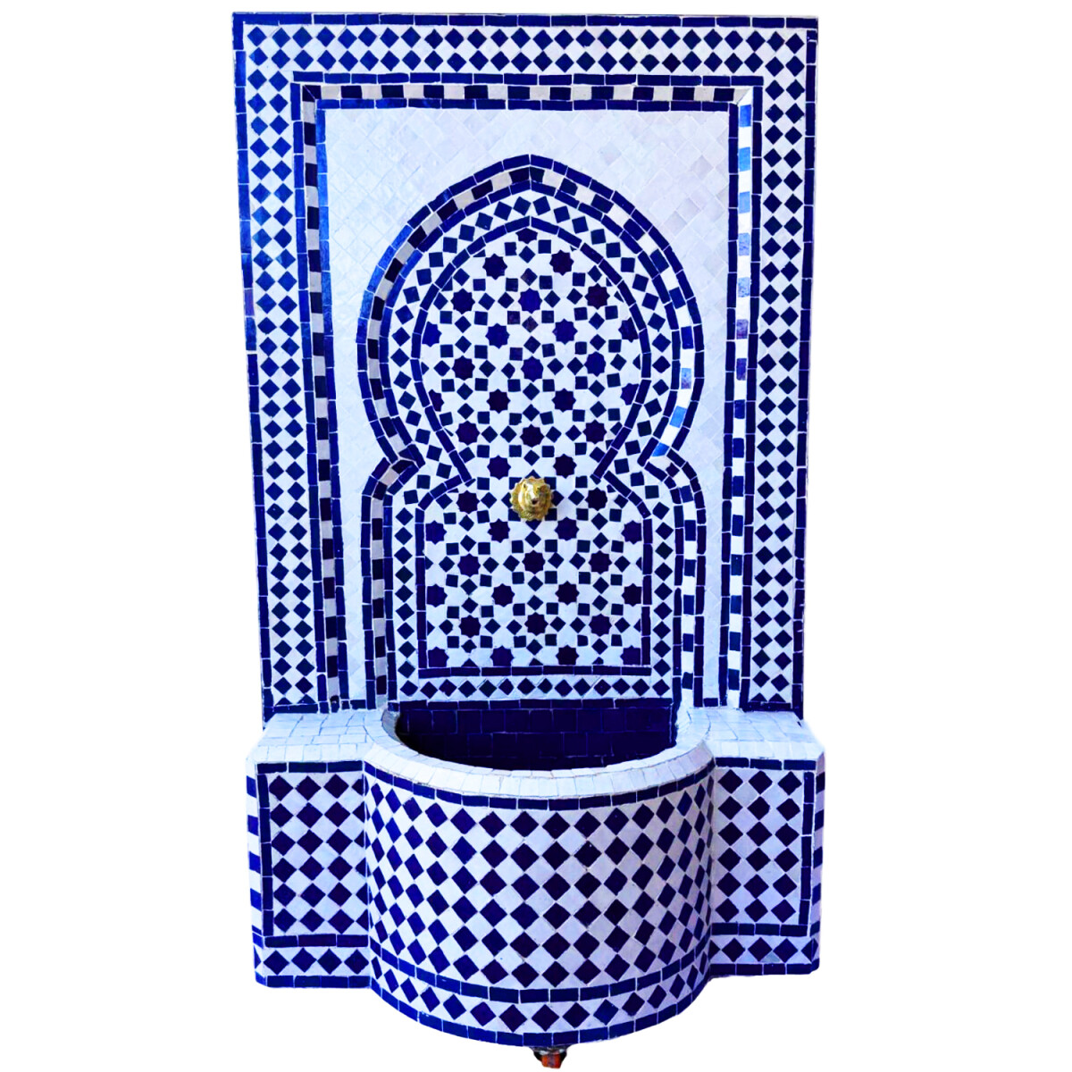 Moroccan Mosaic Garden Fountain, 131 cm | Boho Indoor Founta