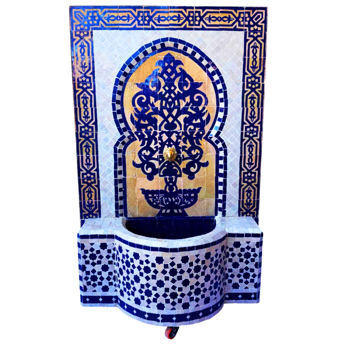 Moroccan Mosaic Garden Fountain, 127 cm | Boho Indoor Founta