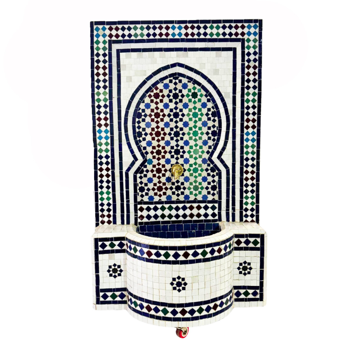Moroccan Mosaic Garden Fountain, 131 cm | Boho Indoor Founta