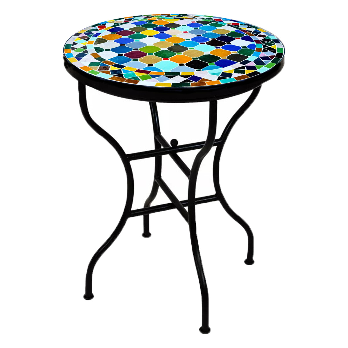Moroccan Mosaic Table, Marrakech, Multicolored, Ø60 c