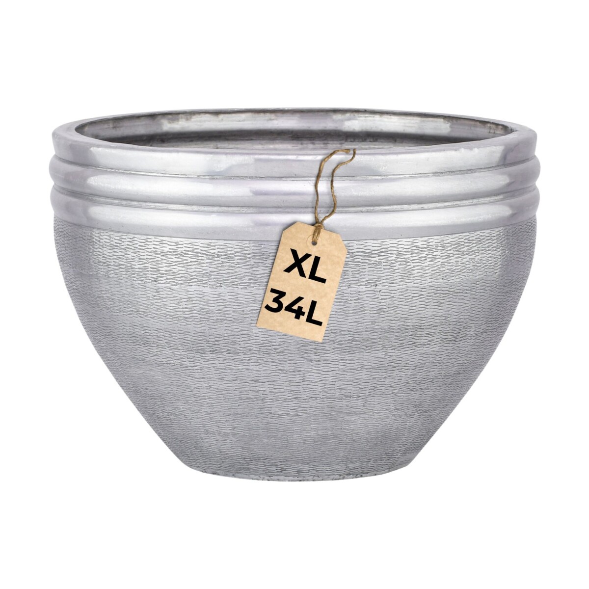 Calvino Silver Flower Pot, 38 cm - Moder box