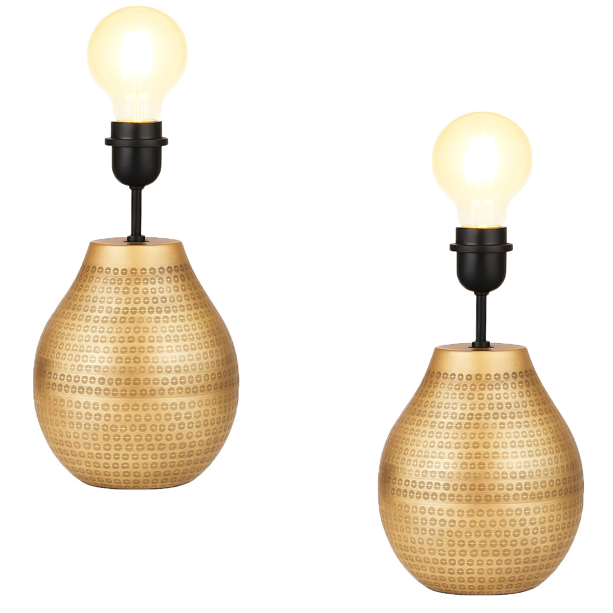 Set of 2 Cameo Gold Table Lamp Bases, 20 box