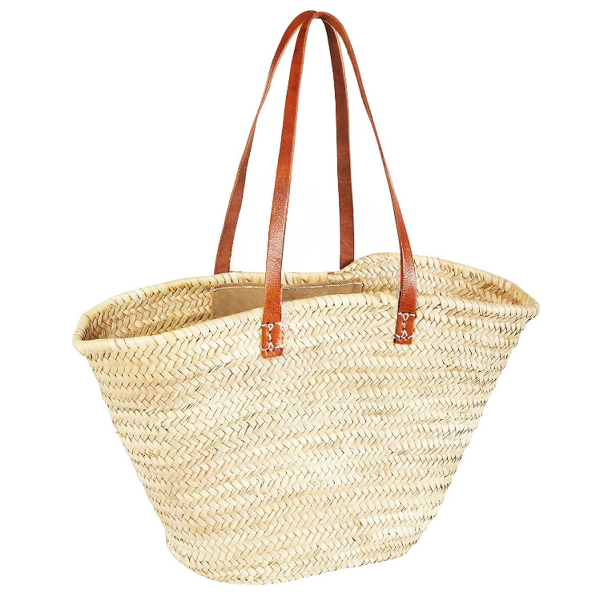 Cestal Lang - 55 cm Palm Leaf & Leather Beach Bag