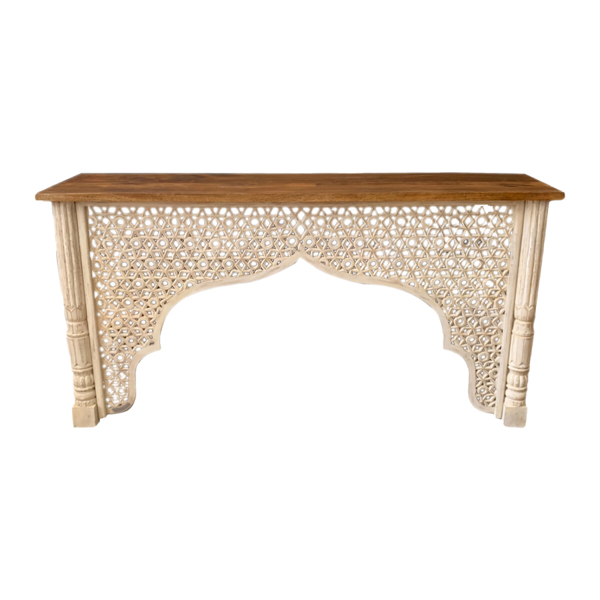 Zhora Large Indian Wooden Console Table, box