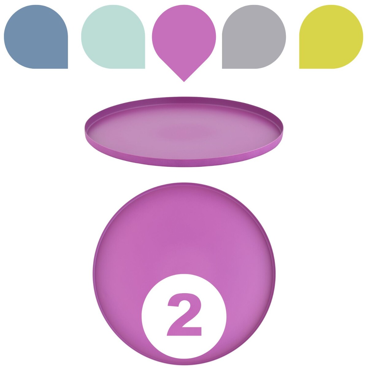 Set of 2 Callie Pink Round Trays, 25 cm  box