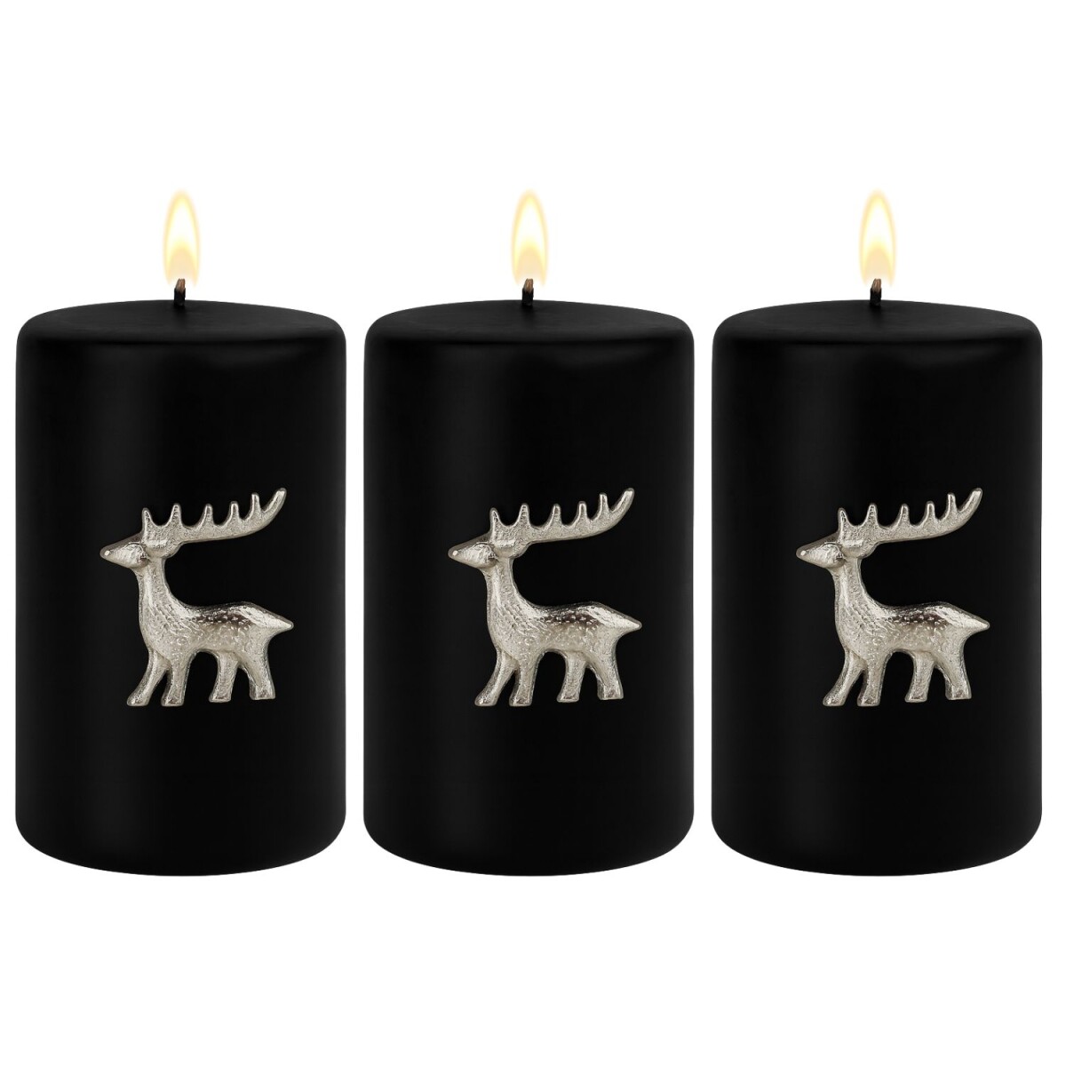 Set of 3 Caloge C Candle Holders, 6 cm, Silver | Boho Vintag