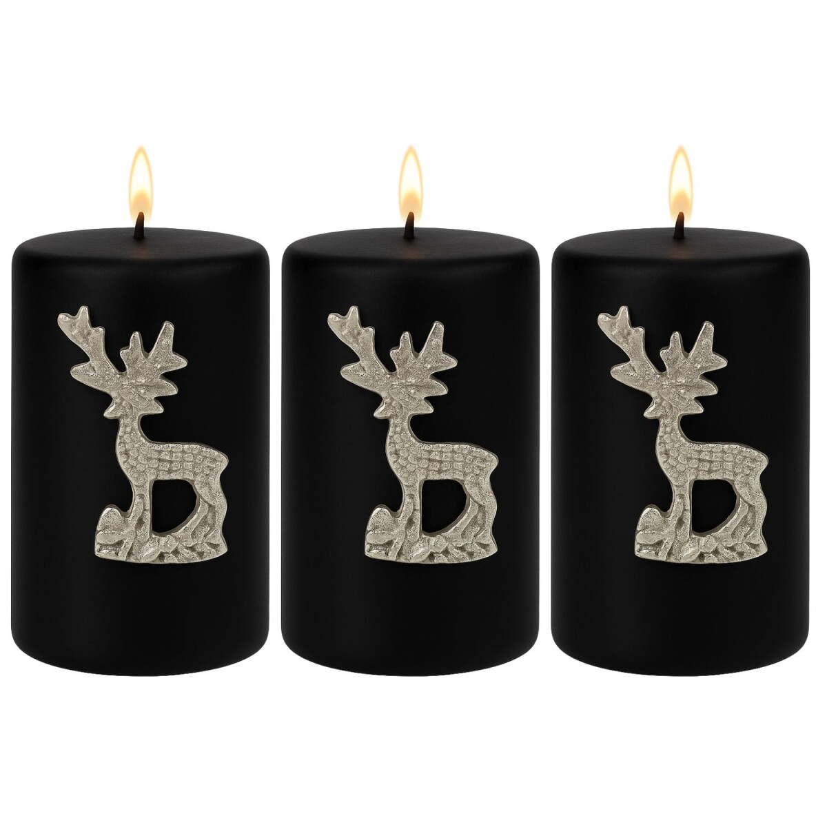 Set of 3 Caloge F 6cm Silver Candle Holders | Boho Vintage C