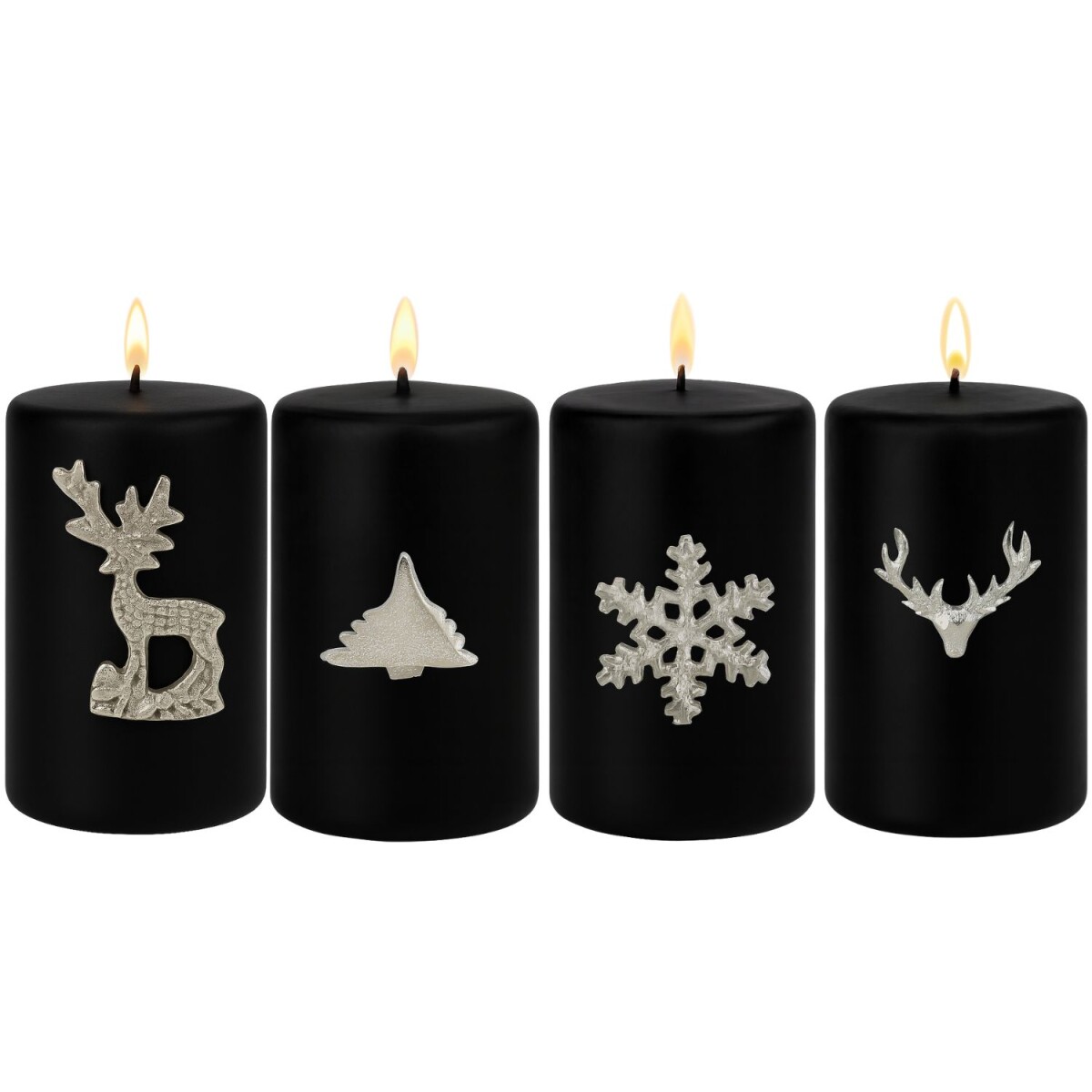 Set of 4 Caloge FHIB 6cm Silver Candle Holders | Boho Vintag