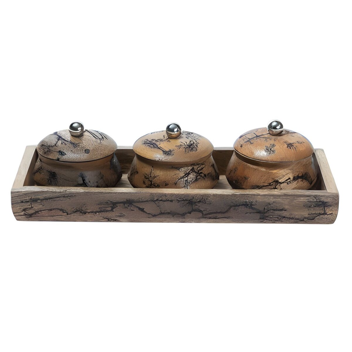 Louja 4-Piece Set | Tray with 3 Jars | S box