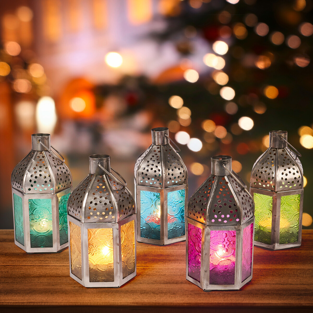 Set of 5 Oriental Lanterns for Balcony Decor by Faiha