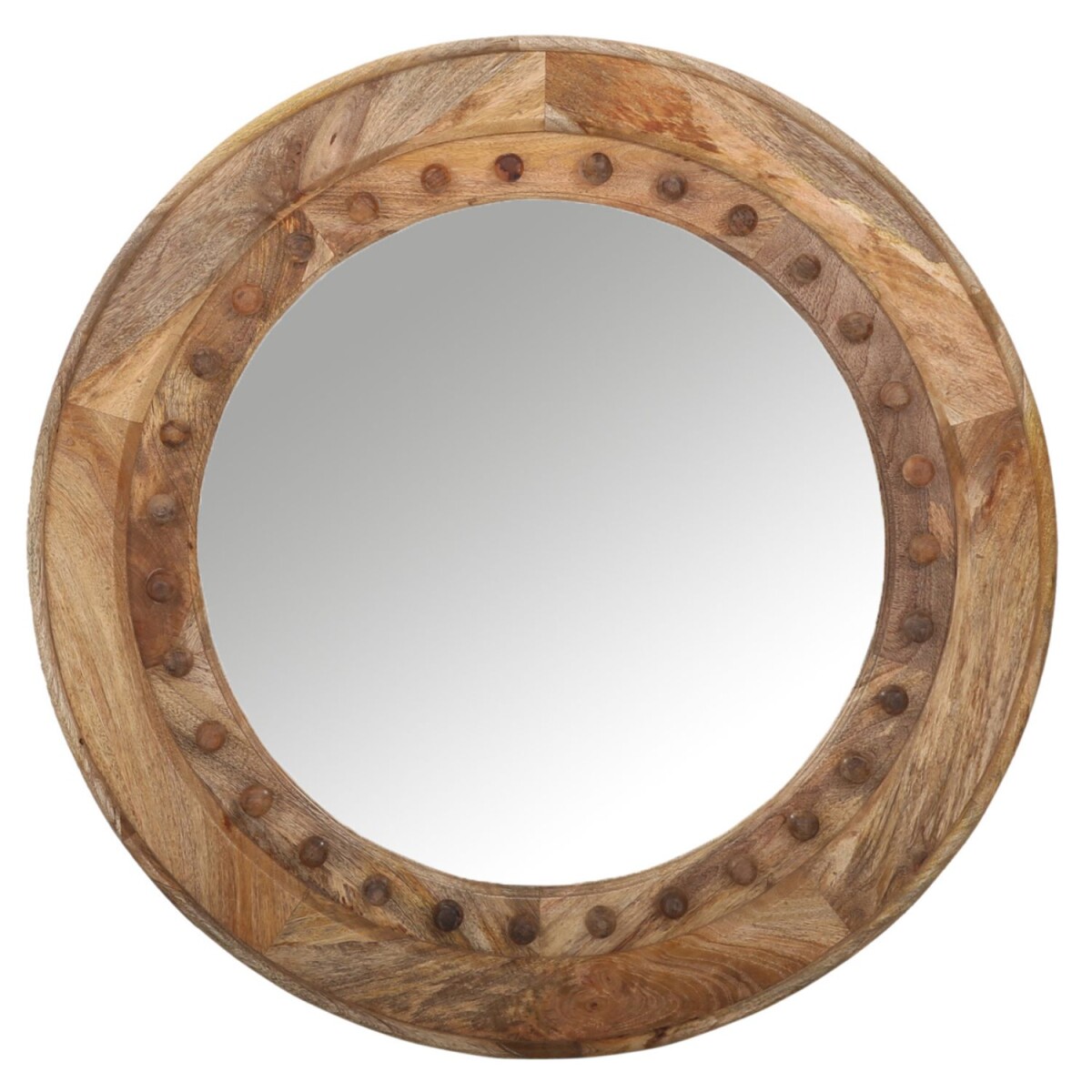 Ablona 90cm Wall Mirror | Round Scandinavian Wooden Mirror
