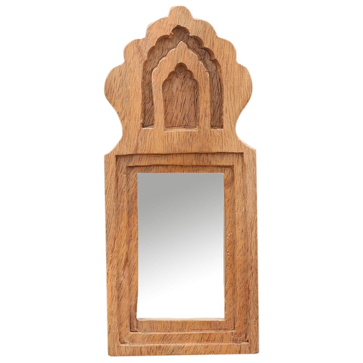 Mukana Natural Wall Mirror: 22 cm high, 10 cm wide, 3 cm dee