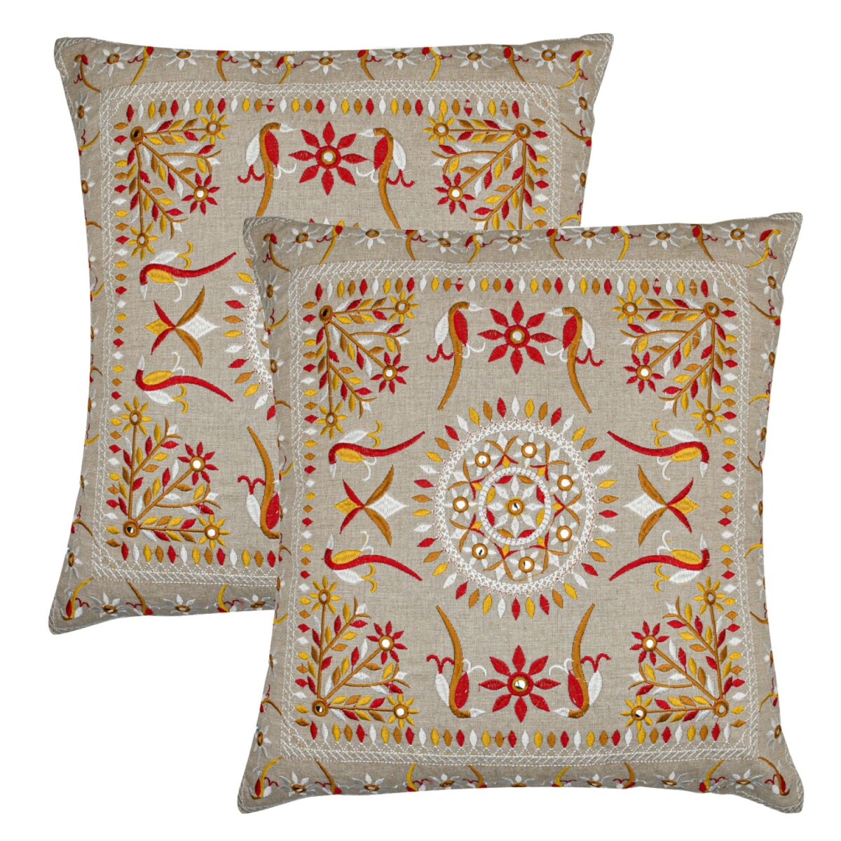 Set of 2 Handmade Pillowcases, Lodge Red box