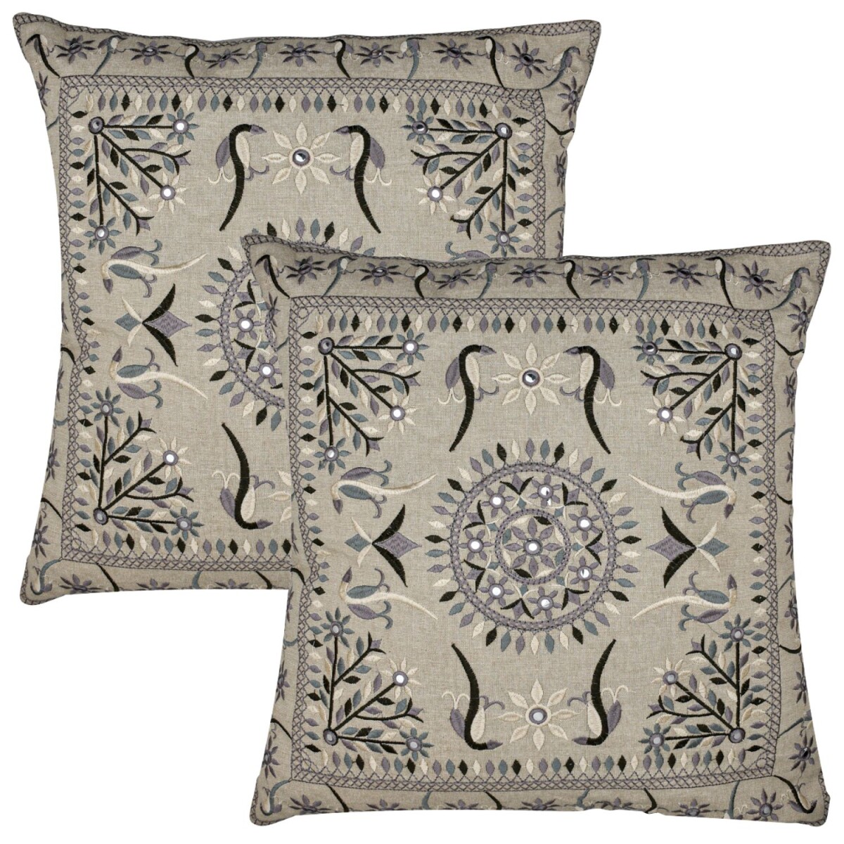 Set of 2 Handmade Pillowcases, Lodge Gra box