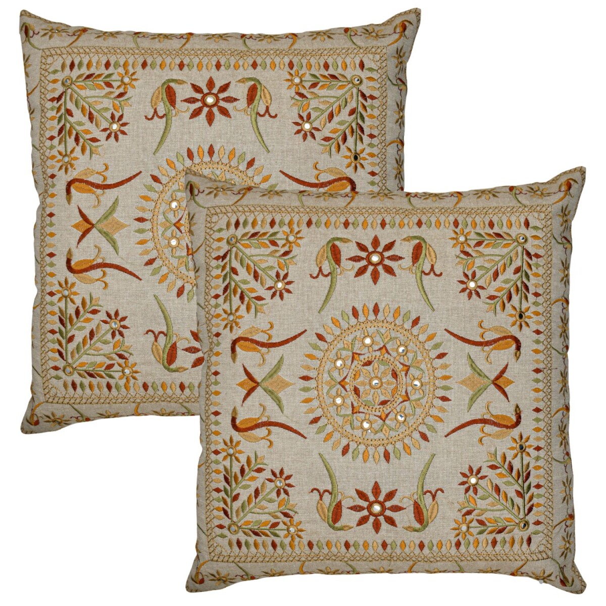 Set of 2 Handmade Pillowcases, Lodge Brown, 40x40 cm | Boho 