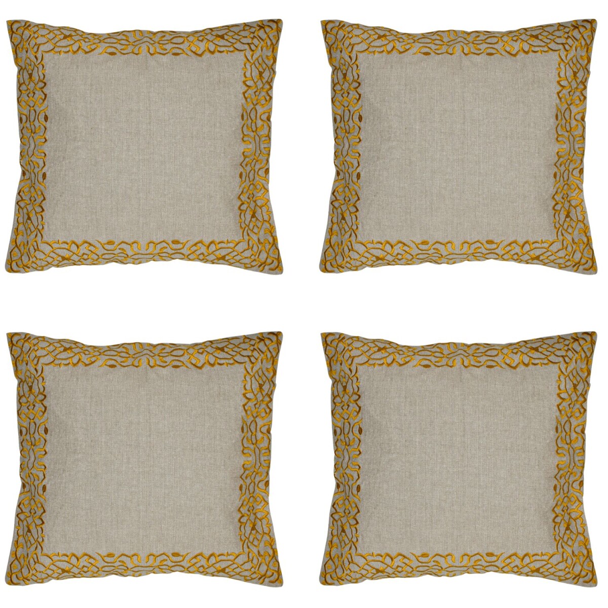 Set of 4 Handmade Frisia Gold Pillowcase box